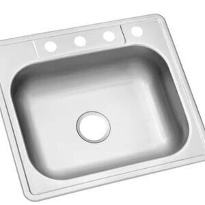 25 in. Drop-in Single Bowl 22 Gauge Stainless Steel Kitchen Sink